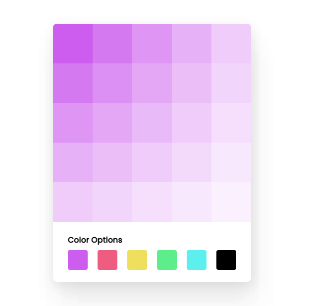 Color picker card preview